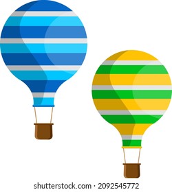 Globos de aire caliente, ilustración, vector sobre un fondo blanco.