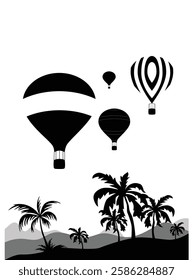 hot air balloons with landscape not IA