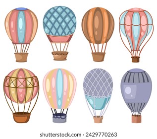 hot air balloons neutral color collection