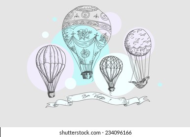 Hot air balloons postcard