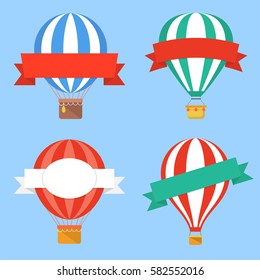 Hot air balloons with ribbons