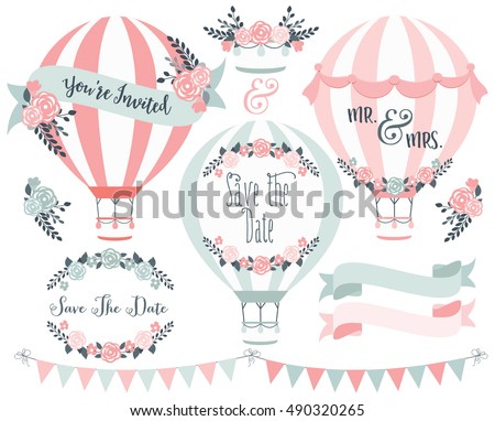 Hot Air Balloons Save the Date Wedding