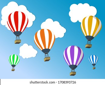 Hot air balloons in the sky.