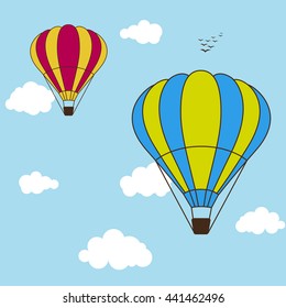 hot air balloons in the sky