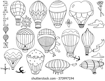 Hot Air Balloons in the sky with text