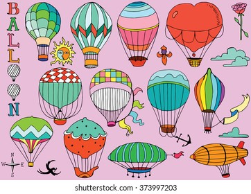 Hot Air Balloons in the sky with text