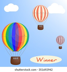 Hot air balloons in the sky. Vector/illustration/background/greeting card