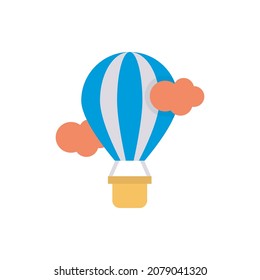 Hot Air Balloons vector Flat Icon Design illustration. Web And Mobile Application Symbol on White background EPS 10 File