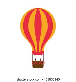 hot air ballooon transportation delivery travel icon. Isolated and flat illustration. Vector graphic