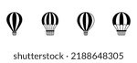 hot air baloon icon set, hot air baloon vector set sign symbol
