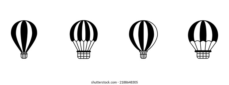 hot air baloon icon set, hot air baloon vector set sign symbol