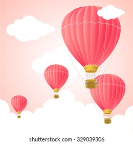 Hot Air Card. Symbol Dreams. Vector Illustration