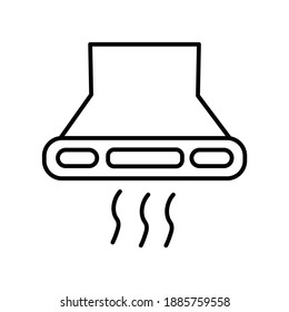 Hot air extractor kitchen line icon