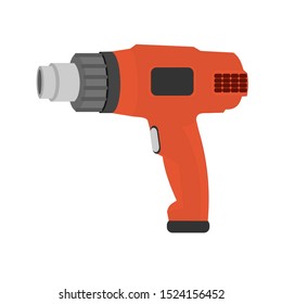 Hot Air Gun Isolated. Flat Design Icon Vector Illustration.