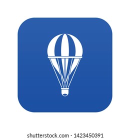 Hot air striped balloon icon digital blue for any design isolated on white vector illustration