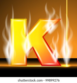 Hot alphabet of devil, vector illustration, eps10, 3 layers; Bonus: vector smoke and laser beam!