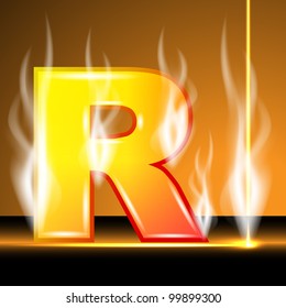 Hot alphabet of devil, vector illustration, eps10, 3 layers; Bonus: vector smoke and laser beam!