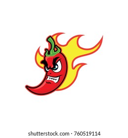 hot angry chili vector