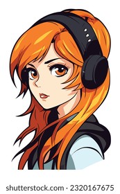 hot anime girl character vector illustration design. Manga Anime girl portrait of young girl anime style character vector illustration design. girl anime female manga cartoon