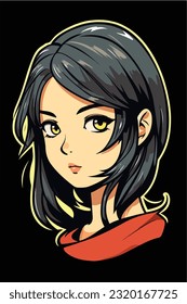 hot anime girl character vector illustration design. Manga Anime girl portrait of young girl anime style character vector illustration design. girl anime female manga cartoon