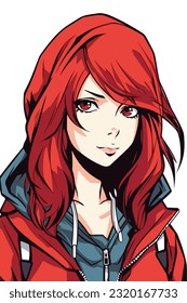 hot anime girl character vector illustration design. Manga Anime girl portrait of young girl anime style character vector illustration design. girl anime female manga cartoon