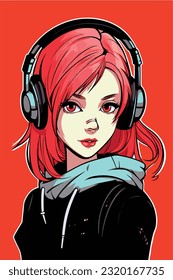 hot anime girl character vector illustration design. Manga Anime girl portrait of young girl anime style character vector illustration design. girl anime female manga cartoon