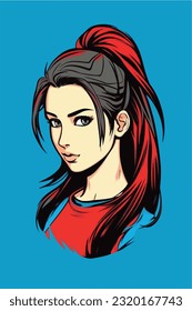 hot anime girl character vector illustration design. Manga Anime girl portrait of young girl anime style character vector illustration design. girl anime female manga cartoon