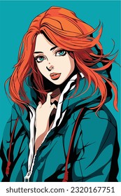 hot anime girl character vector illustration design. Manga Anime girl portrait of young girl anime style character vector illustration design. girl anime female manga cartoon