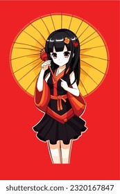 hot anime girl character vector illustration design. Manga Anime girl portrait of young girl anime style character vector illustration design. girl anime female manga cartoon