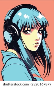 hot anime girl character vector illustration design. Manga Anime girl portrait of young girl anime style character vector illustration design. girl anime female manga cartoon