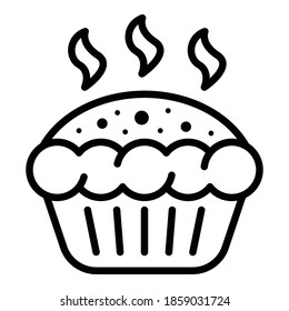 Hot apple pie icon. Outline hot apple pie vector icon for web design isolated on white background
