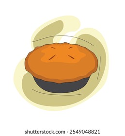 Hot apple pie . sliced pie cake with fruit or pumpkin filling piece.