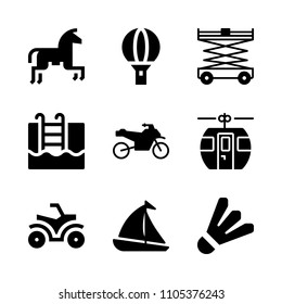 hot, art, symbol and marine icons in Sport vector set. Graphics for web and design