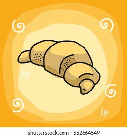 Hot bakery croissant - vector illustration