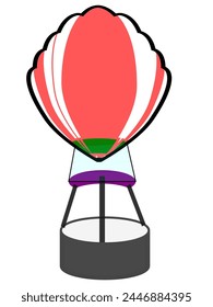A Hot Balloon Through Light Gas Up in the Sky Illustrate Vector