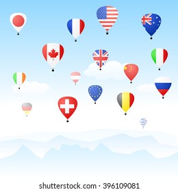 Hot Balloons with Flags