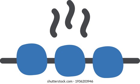 hot barbecue vector glyph colour icon