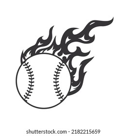 Hot Baseball Fire Logo Silhouette Softball Stock Vector (royalty Free 