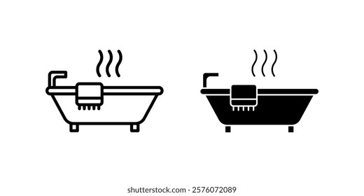 hot bath Icon set. Symbol isolated white background. vector illustration. color editable.