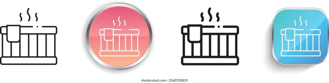 hot bath icon. Thin Linear, Regular and Button Style Design Isolated On White Background
