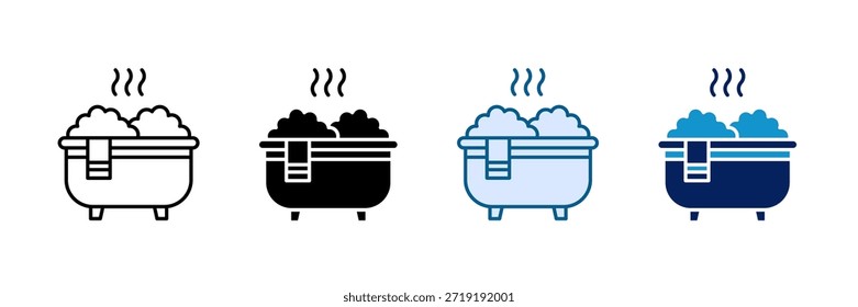 Hot Bath Relaxation Icon Set Multiple Style Collection