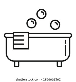 Hot bath tub icon. Outline Hot bath tub vector icon for web design isolated on white background