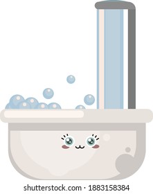 Baño caliente, ilustración, vector sobre fondo blanco