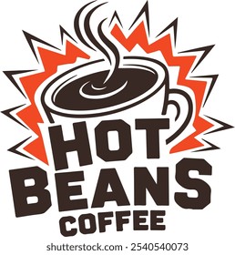 hot beans coffee vector art