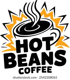 Ilustración vectorial de café de frijoles calientes