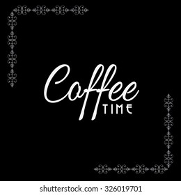 Hot Beverage concept, Coffee time signs and symbols, vector design