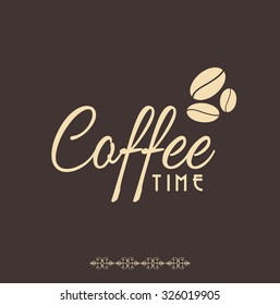 Hot Beverage concept, Coffee time signs and symbols, vector design