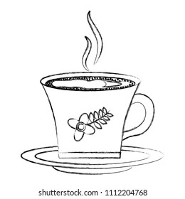 hot beverage decorative coffee cup on dish
