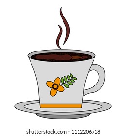 hot beverage decorative coffee cup on dish
