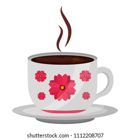 hot beverage decorative coffee cup on dish